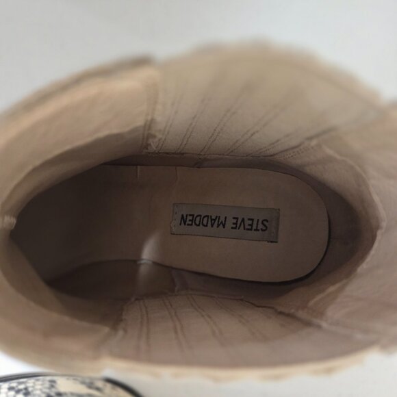 Snakeskin Booties Women's Size 9 Fall Ankle Boots Steve Madden Block Heel - Picture 11 of 11